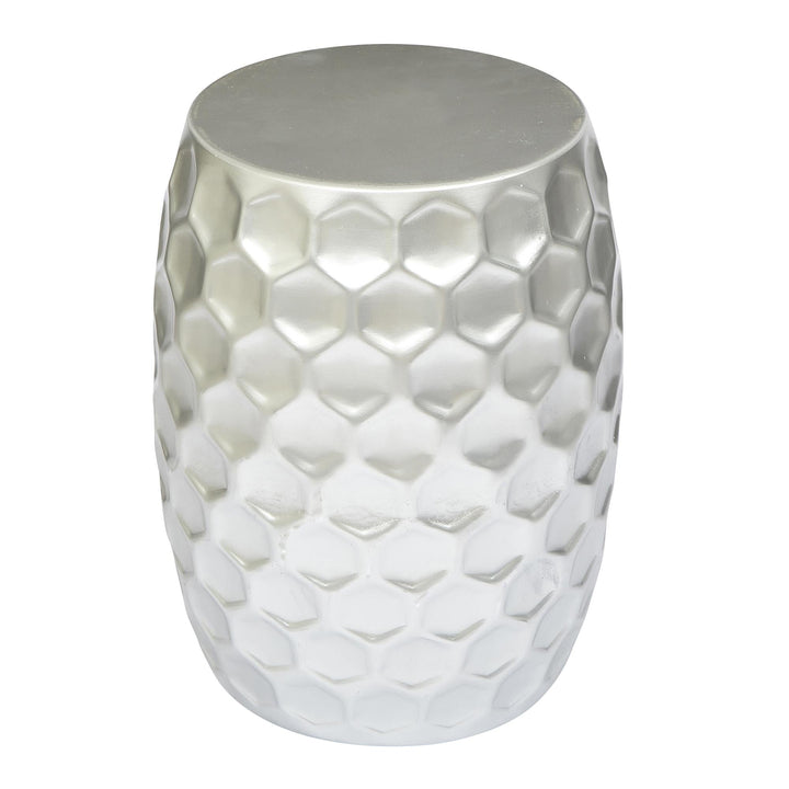 Crew Silver round Stool - Silver Grey