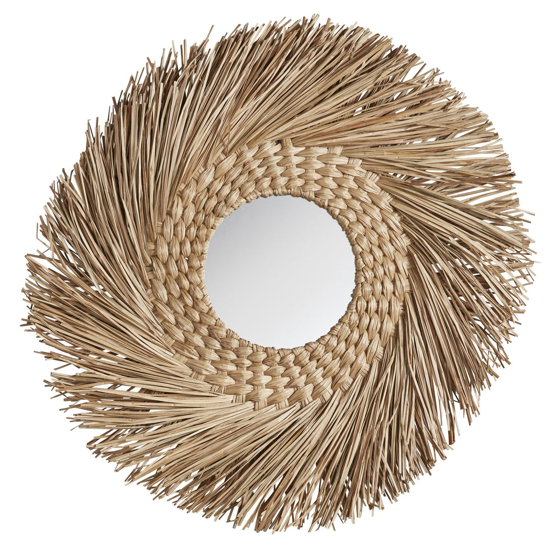 wall Mirror with seagrass frame - Wheat