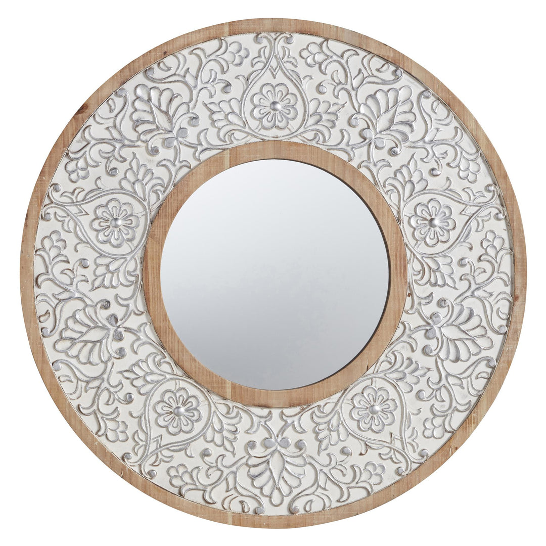 wall Mirror round shape- White