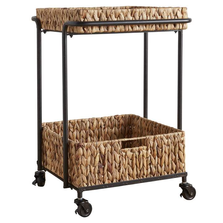 Seagrass Two-Tier Multifunction Cart - Wheat