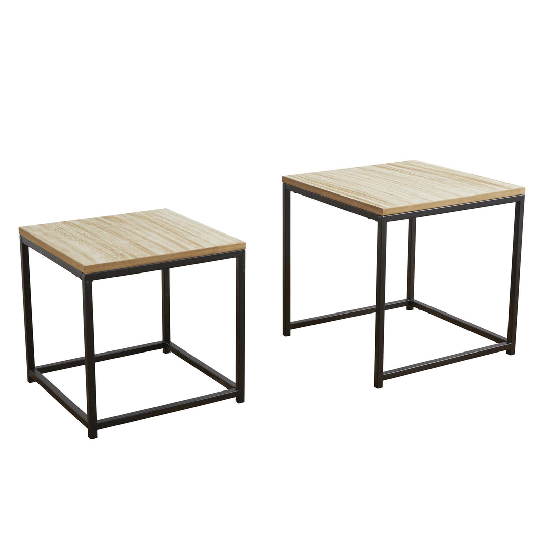 Vintage-inspired wood and iron tables - Black