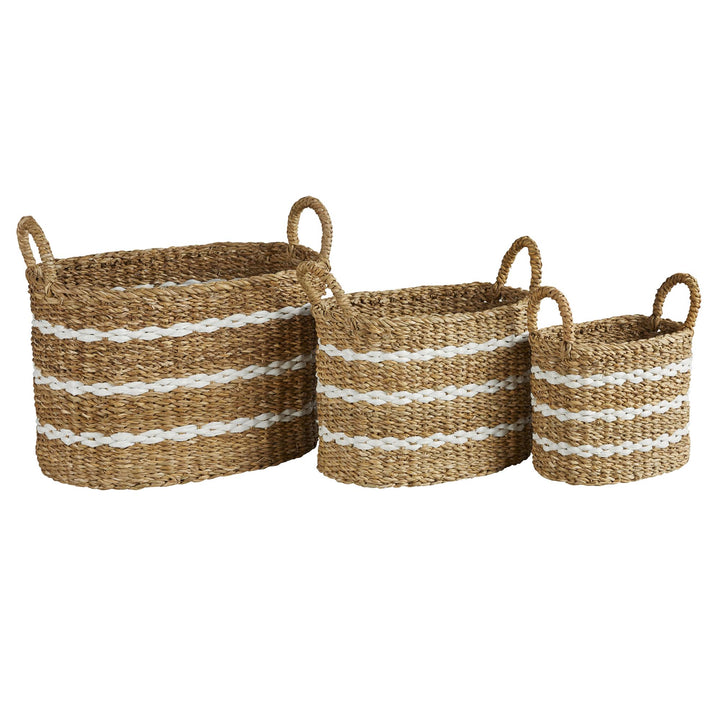 Set of 3 seagrass baskets - Wheat