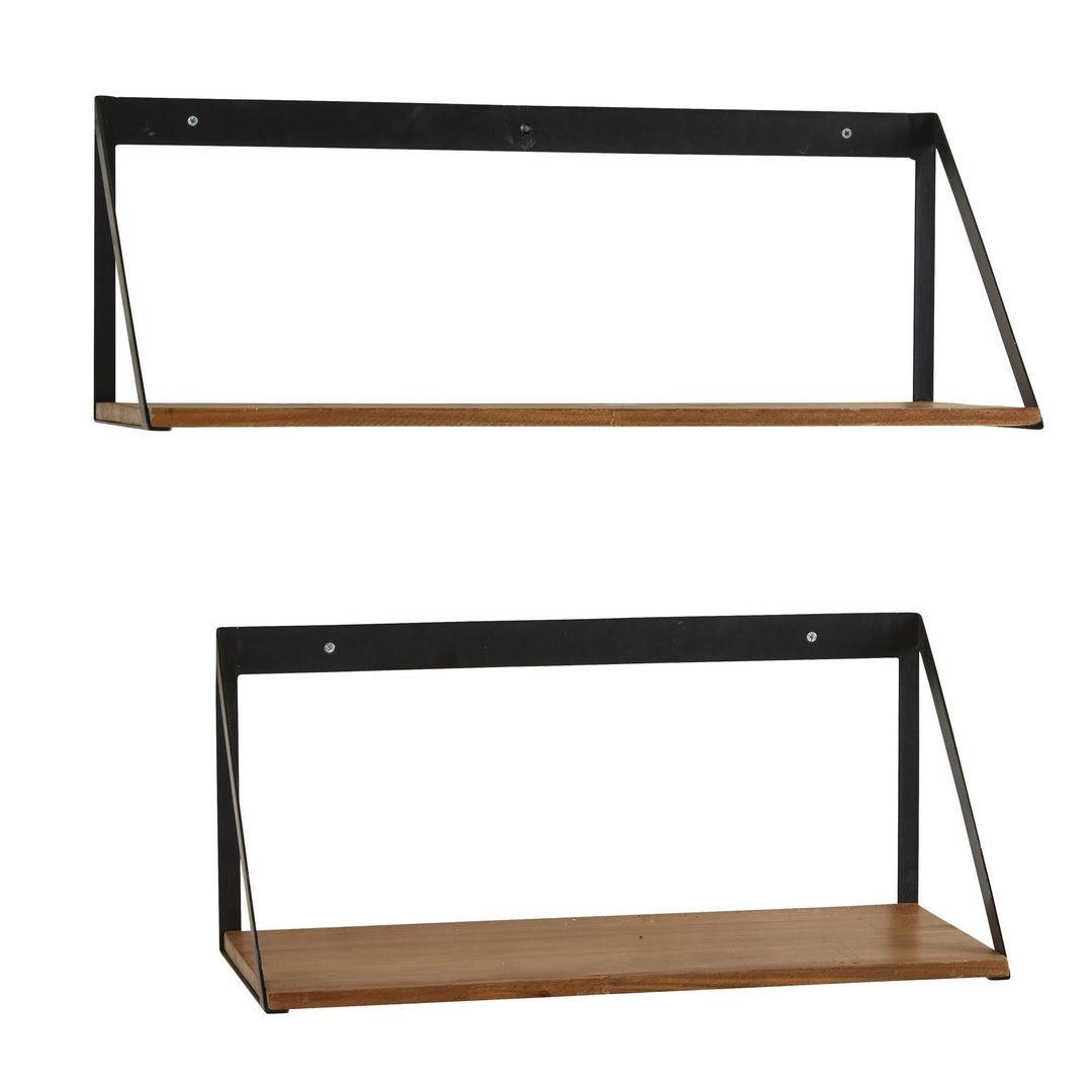 Triangular Wall Shelf, Set of 2 - Brown
