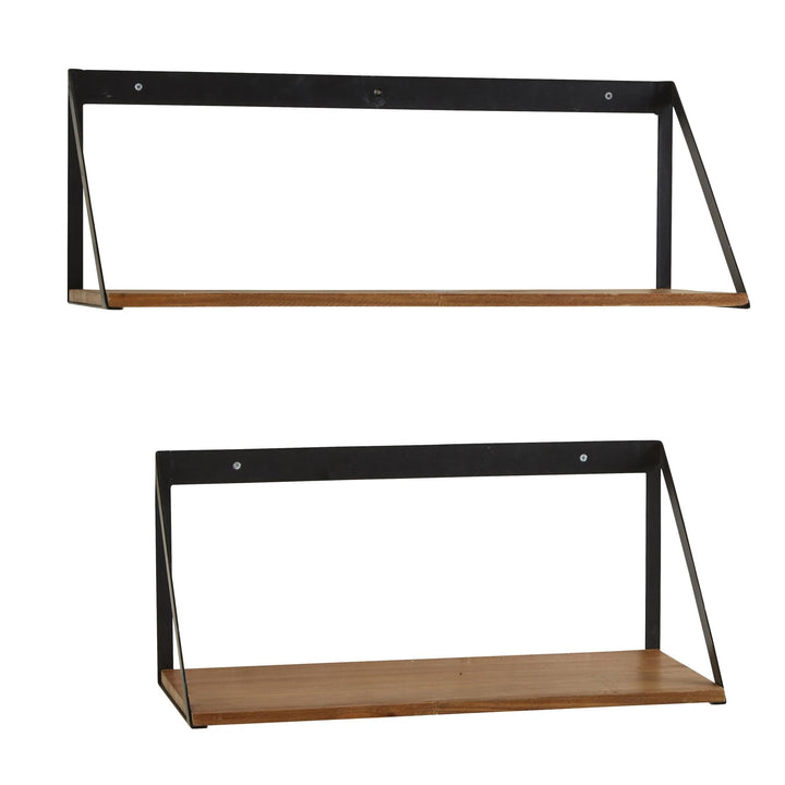 Triangular Wall Shelf, Set of 2 - Brown