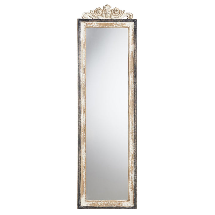 Rustic Firwood Full Wood Rim Mirror - Gold