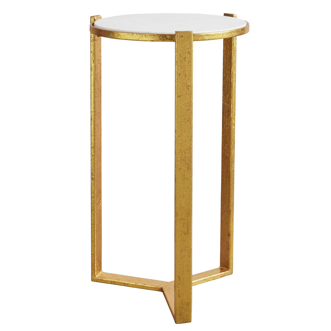 side table Iron Base with Marble Top - Gold