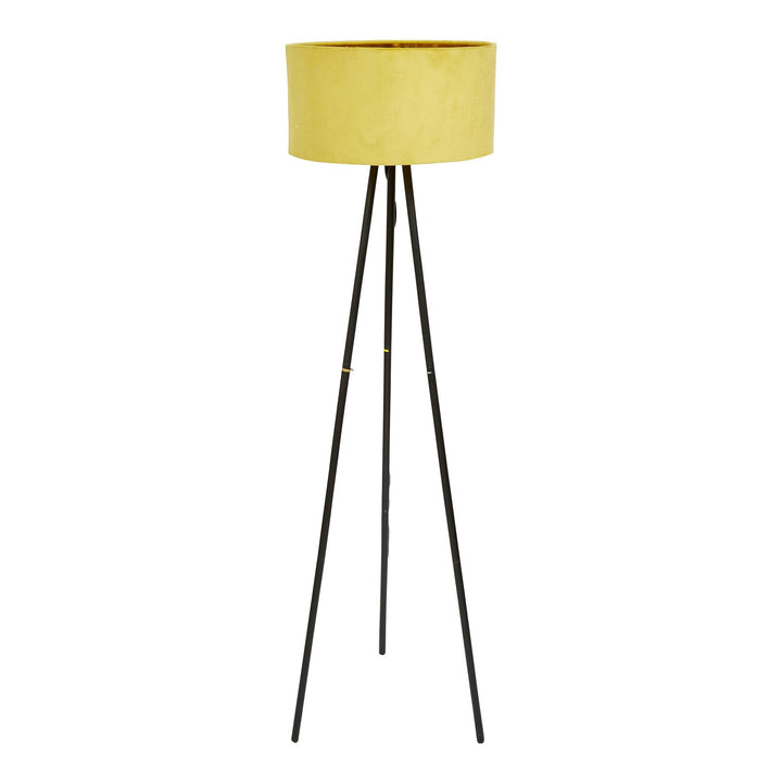 Floor Lamp with Iron Base - Black/Yellow