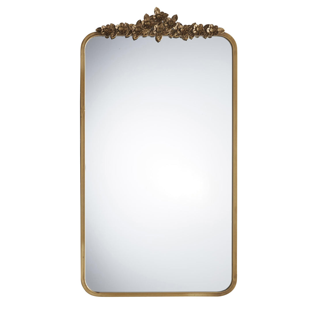 decorative mirror with gold frame floral - Gold