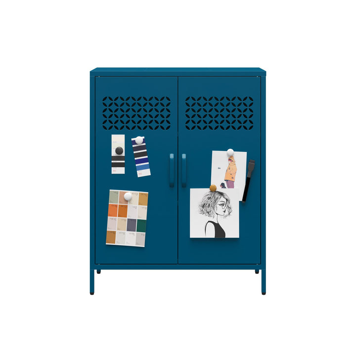 Annie Short Metal 2 Door Cabinet - Deep Ocean Blue