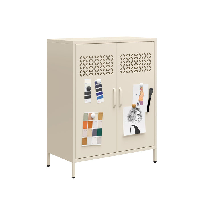 Annie Short Metal 2 Door Cabinet - Parchment