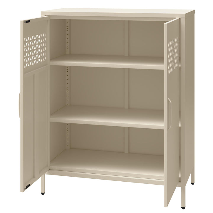 Space-saving storage with Annie's metal cabinets -  Parchment