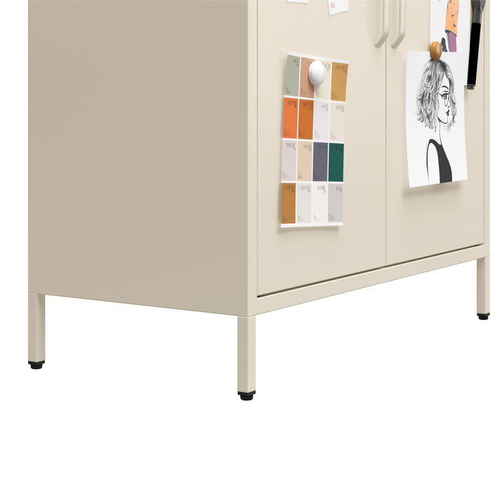 Annie Short Metal 2 Door Cabinet - Parchment