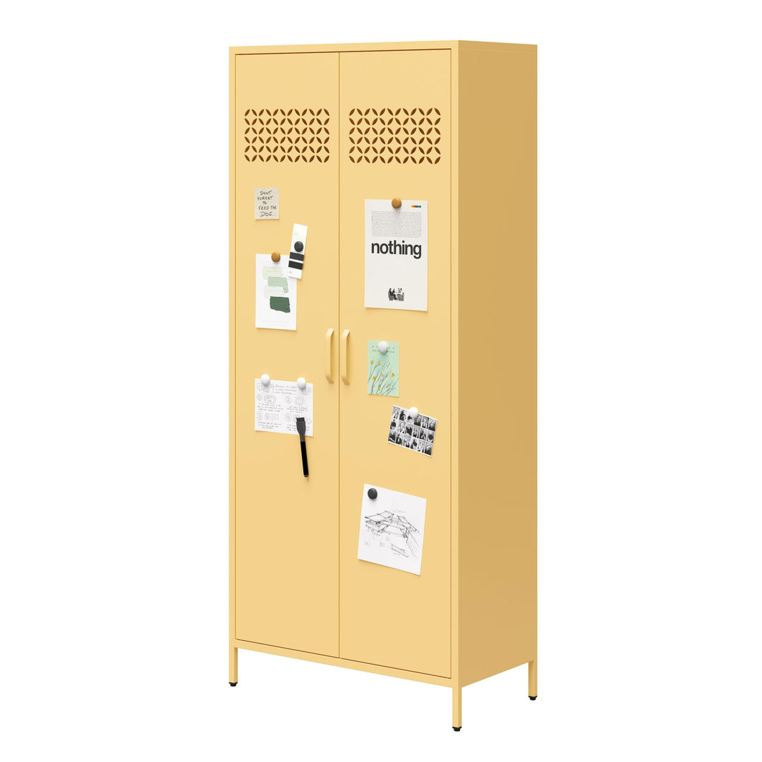 Annie Tall Metal 2 Door Cabinet - Yellow