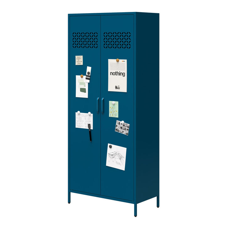 Annie Tall Metal 2 Door Cabinet - Moroccan Blue