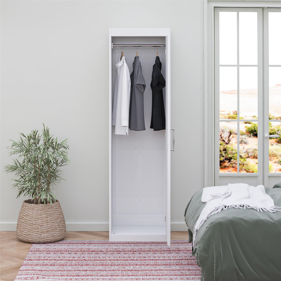 Side storage cabinet for clothes -  White