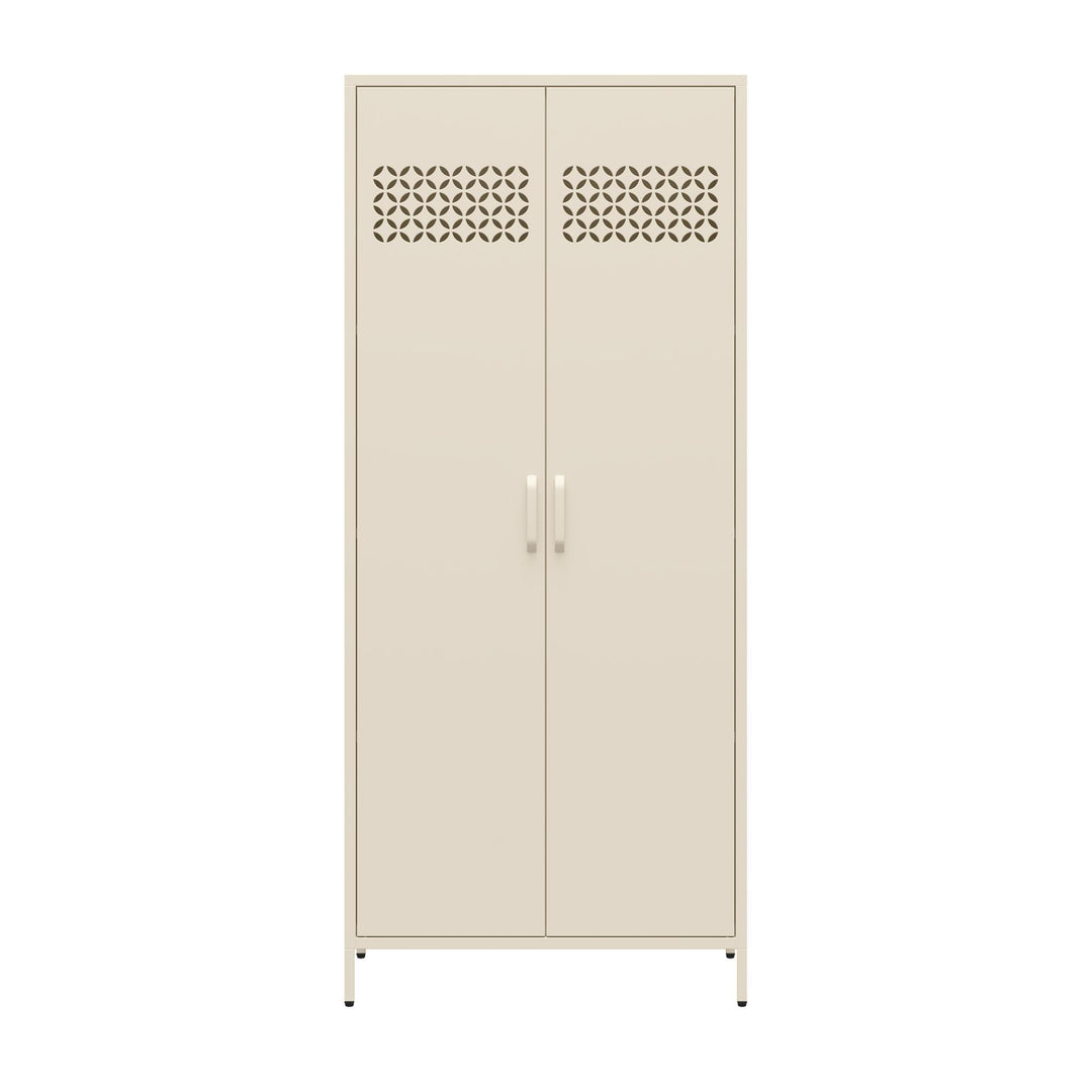 Annie Tall Metal 2 Door Cabinet  -  Parchment