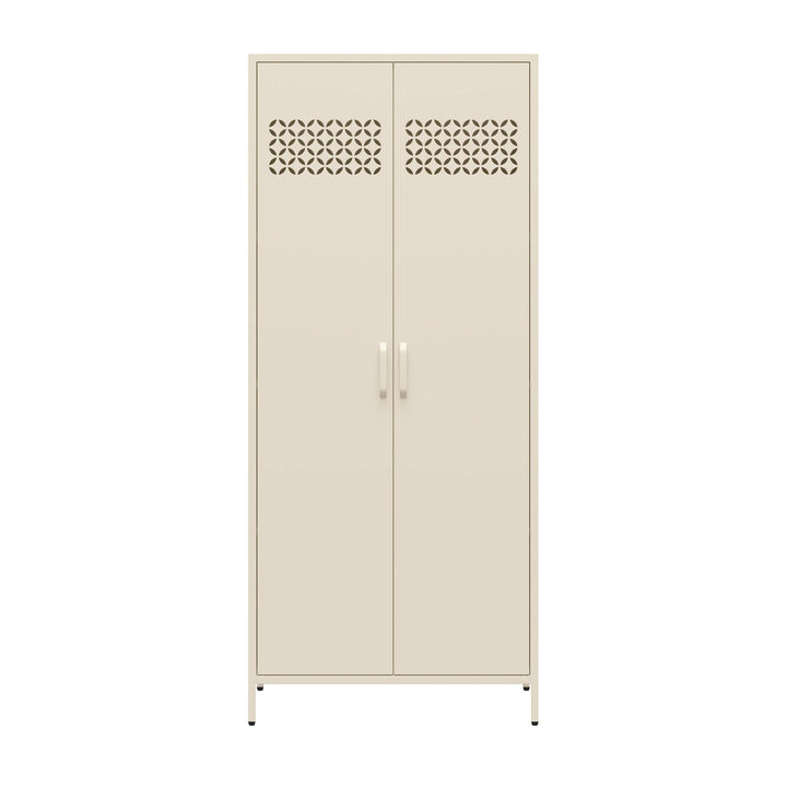 Annie Tall Metal 2 Door Cabinet  -  Parchment