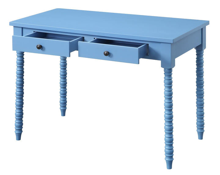 small rustic writing desk with 2 storage drawers - Blue