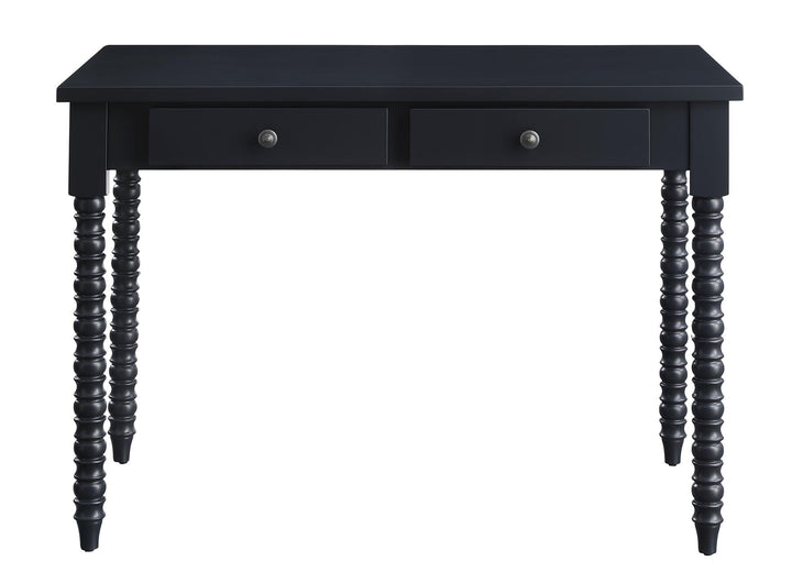 Cora Rectangular Writing Desk with 2 Storage Drawers - Charcoal