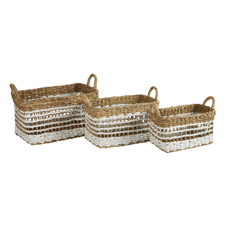  Set of 3 Natural Rectangular Baskets - Wheat