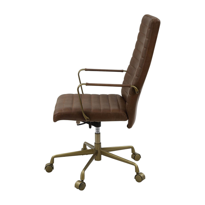 5-star base casters high backrest swivel chair - Brown
