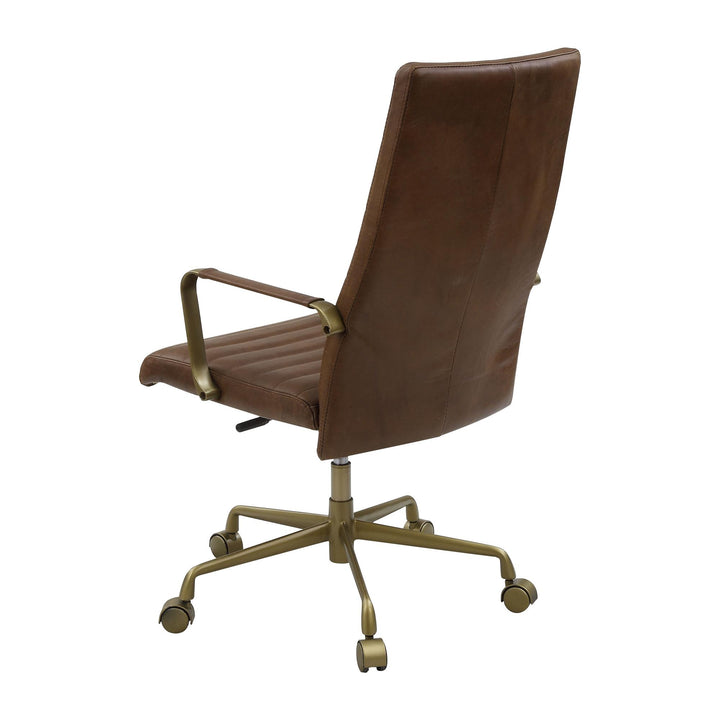 high backrest swivel office chair - Brown