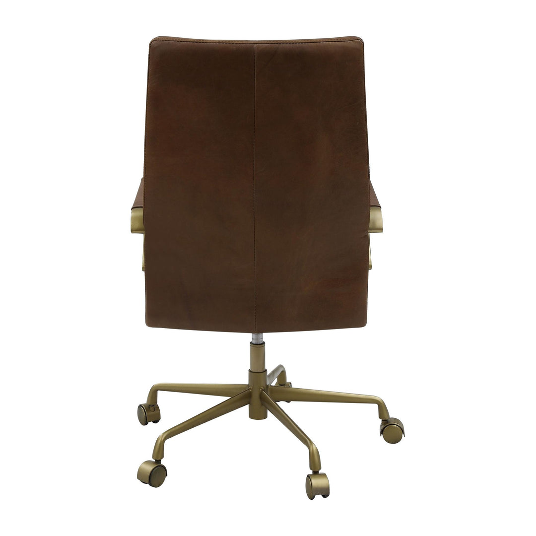 low profile arm office swivel chair - Brown
