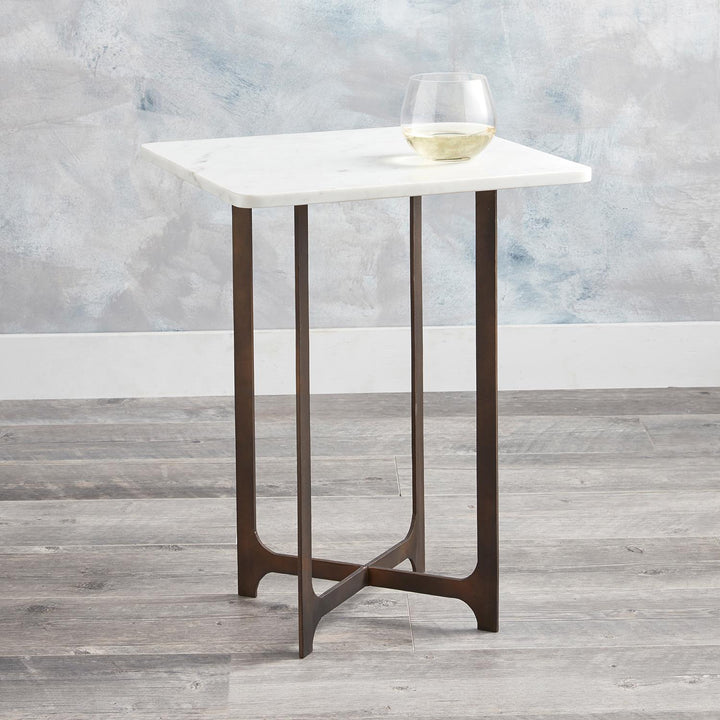 Deirdre Iron Base with White Stone Top - Chestnut Brown