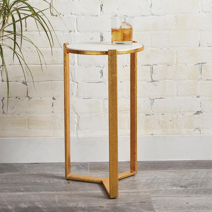 Caasia Golden Iron Base with Marble Top - Gold