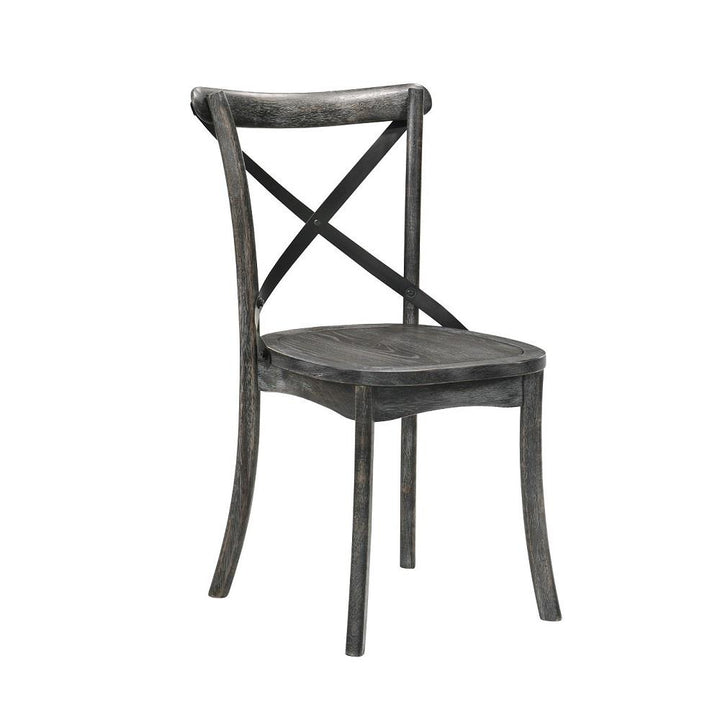 X-shape backrest armless chair - Rustic Gray