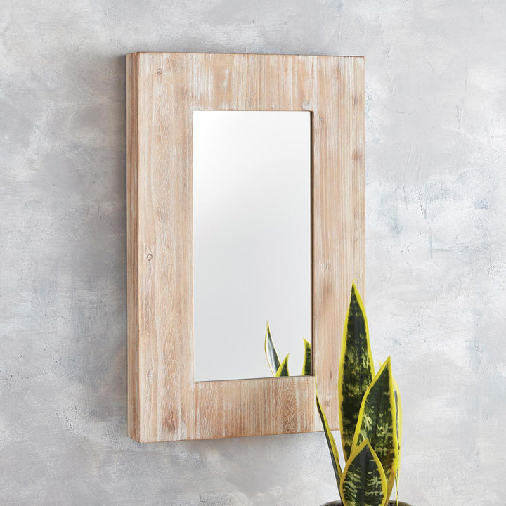 Rustic Wooden Rectangular Mirror - Alder Wood