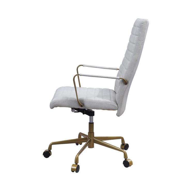 High backrest Office Chair with Adjustable Seat Height - White