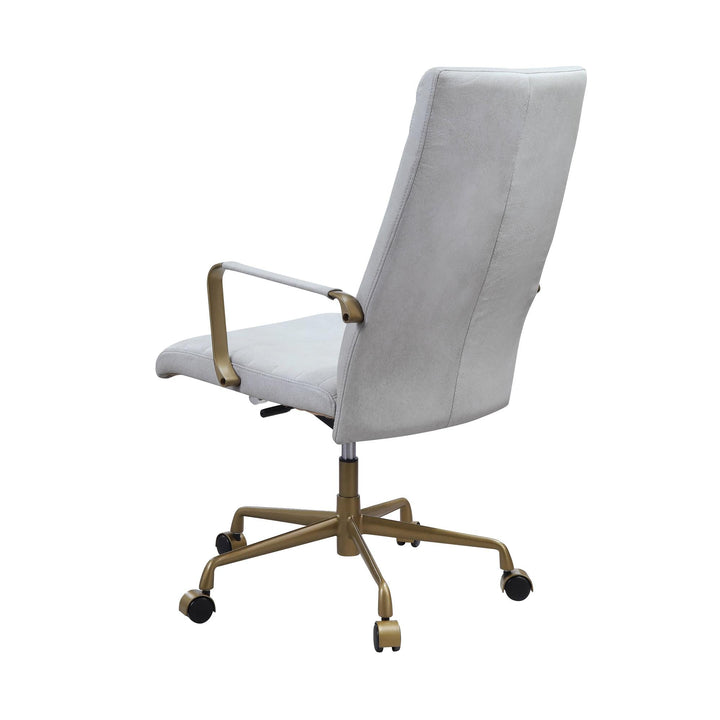 5-star base casters high backrest swivel chair - White