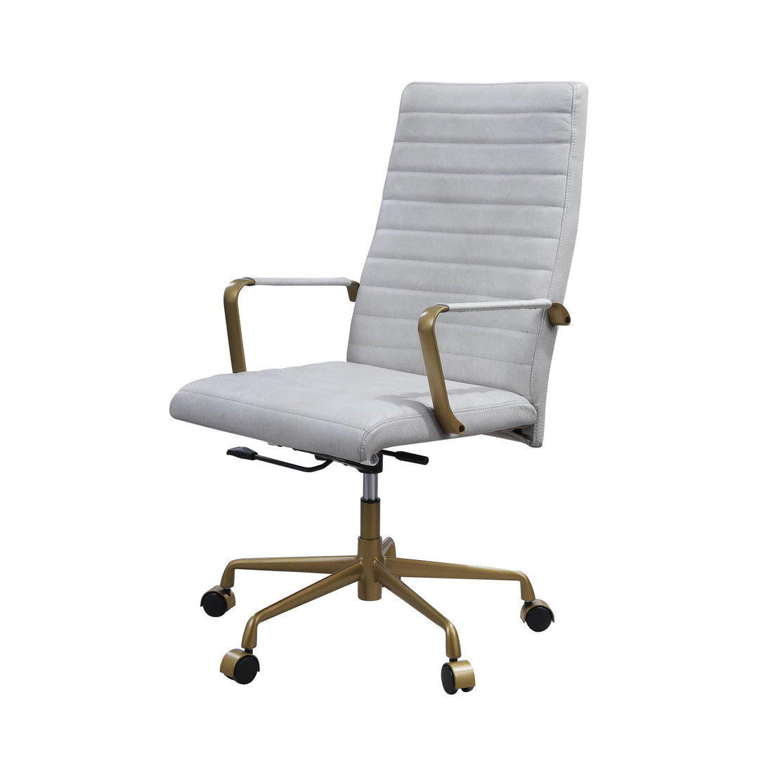 360 degree high backrest swivel office chair - White