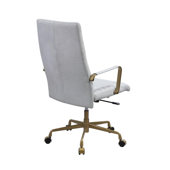 high backrest swivel office chair - White
