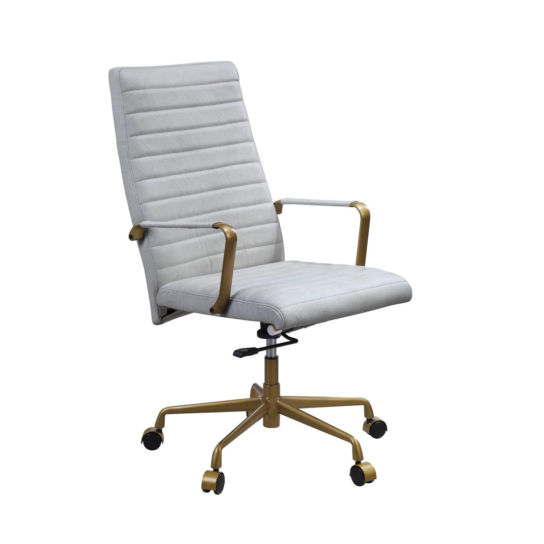 low profile arm office swivel chair - White
