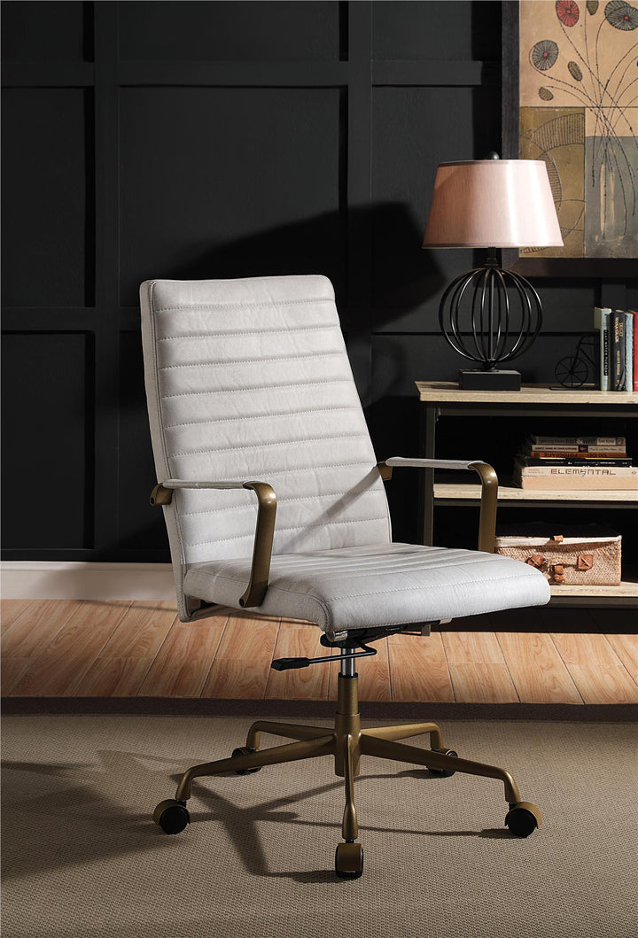 Forest Swivel Office Chair with Adjustable Seat Height - White