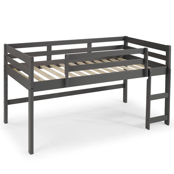 Sonny Twin Loft Bed with Reversible Ladder - Gray