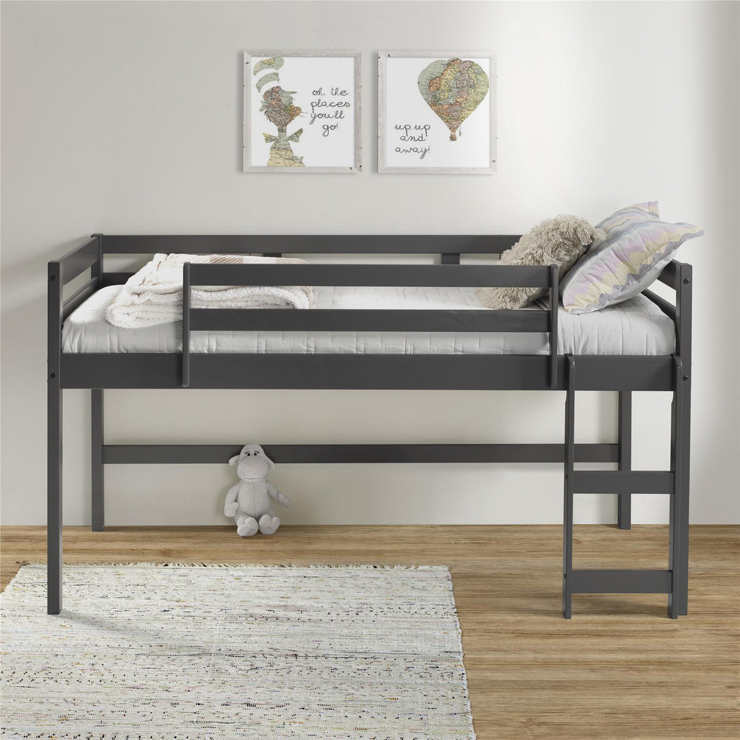 reversible ladder in twin loft bed - Gray