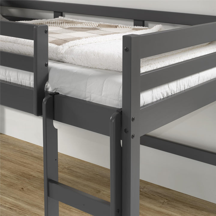 twin loft bed with ladder - Gray