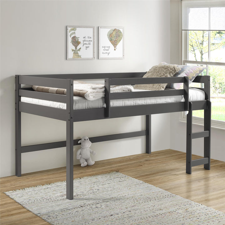 loft bed with ladder - Gray