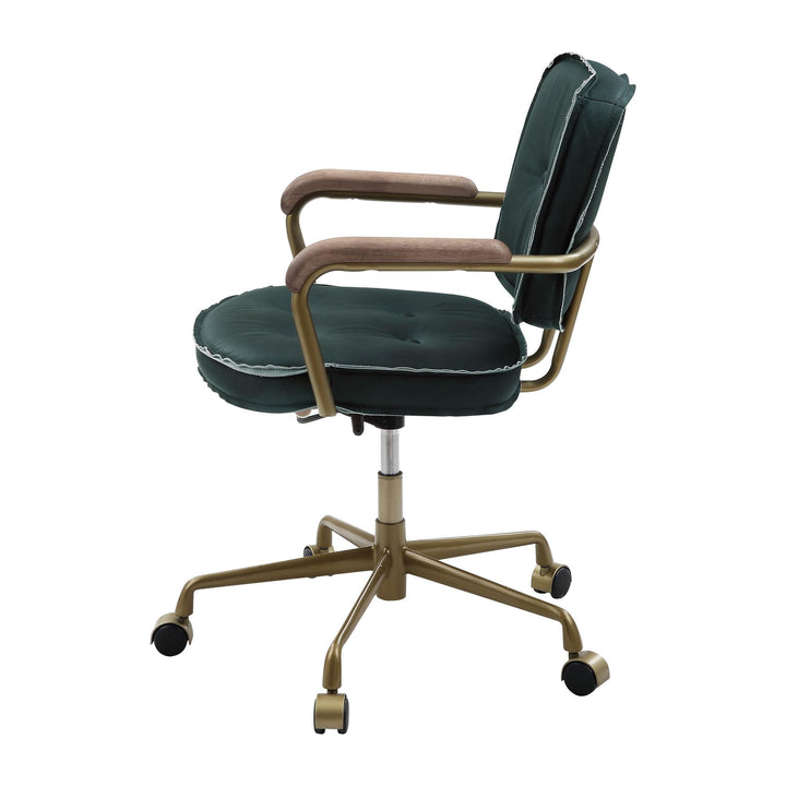 top gain leather swivel chair - Emerald Green