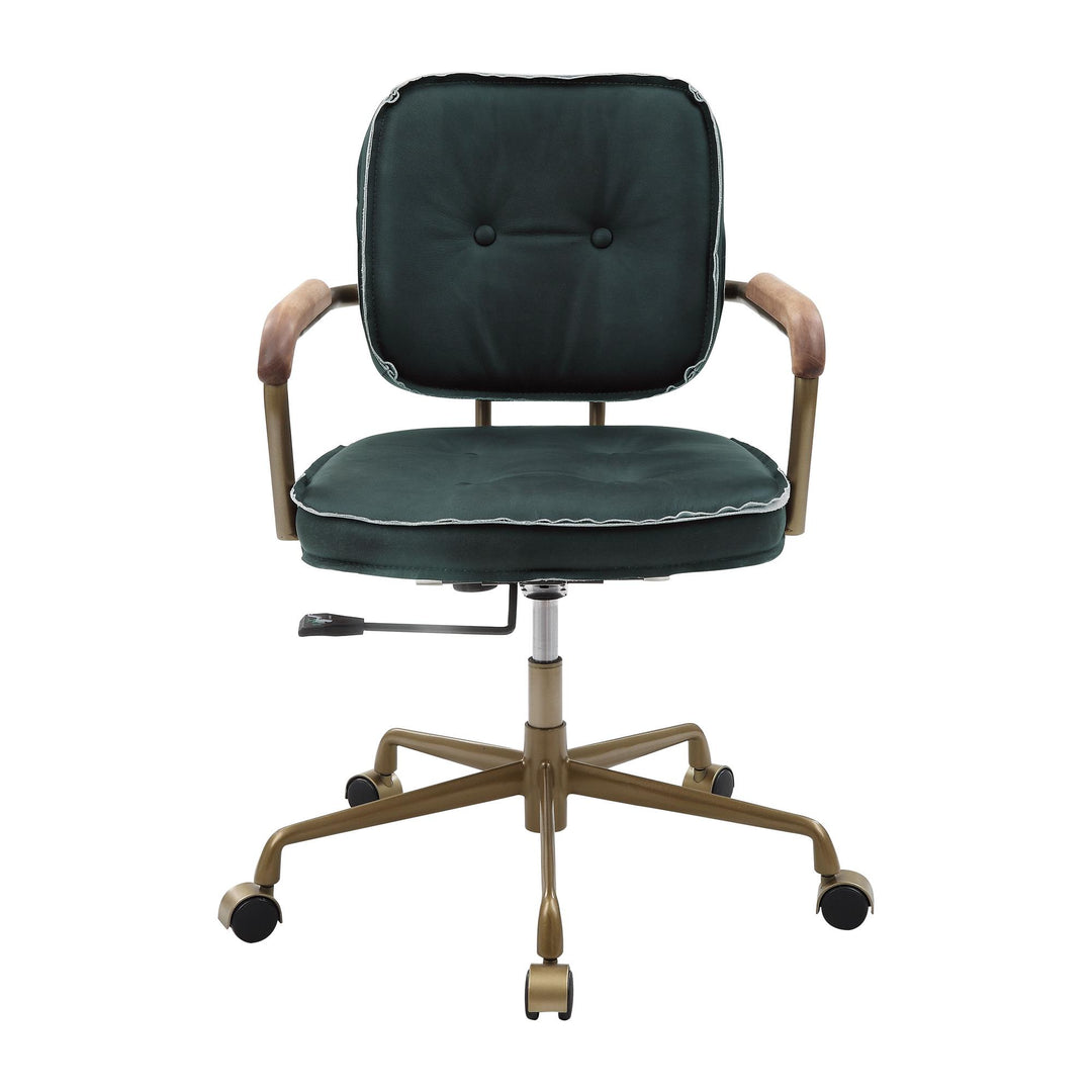 Peggy Swivel Office Chair with Adjustable Seat Height - Emerald Green