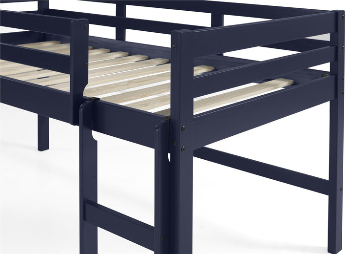 twin loft bed with underneath space - Navy