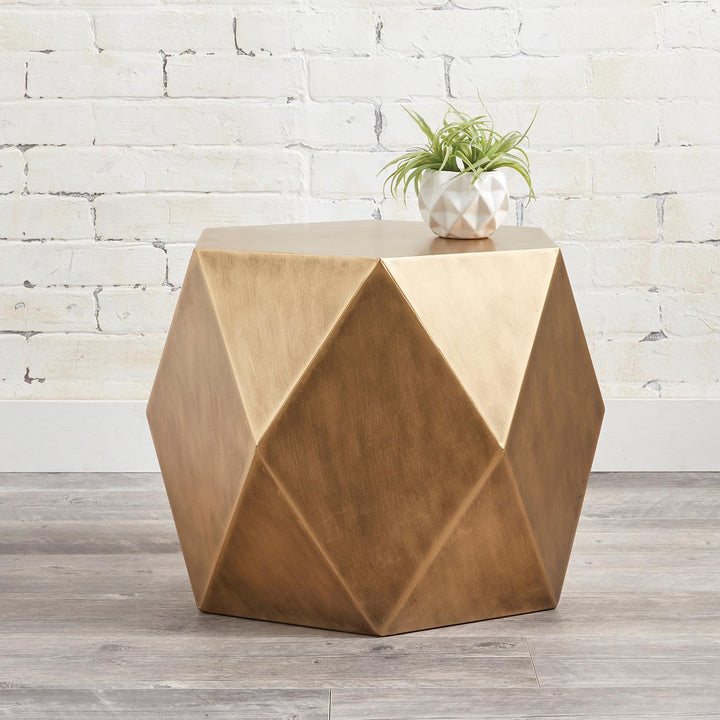 Stylish geometric accent table - Gold