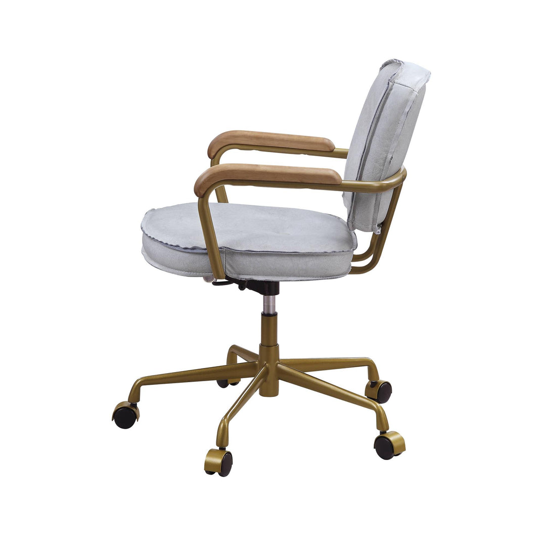 top gain leather swivel chair - White