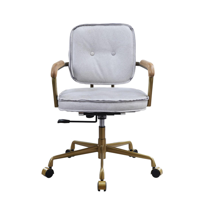 Peggy Swivel Office Chair with Adjustable Seat Height - White