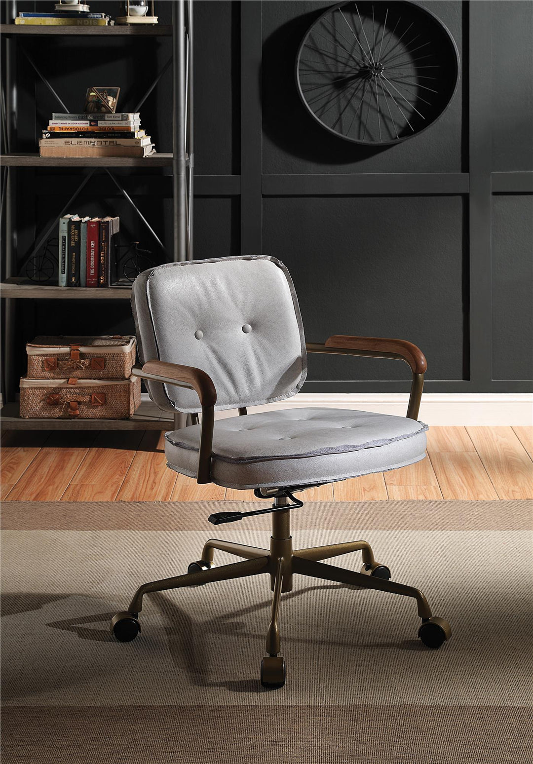 Office Chair with Adjustable Seat Height - White