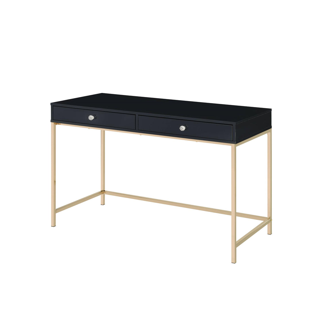 home office writing desk with 2 storage drawers - Black