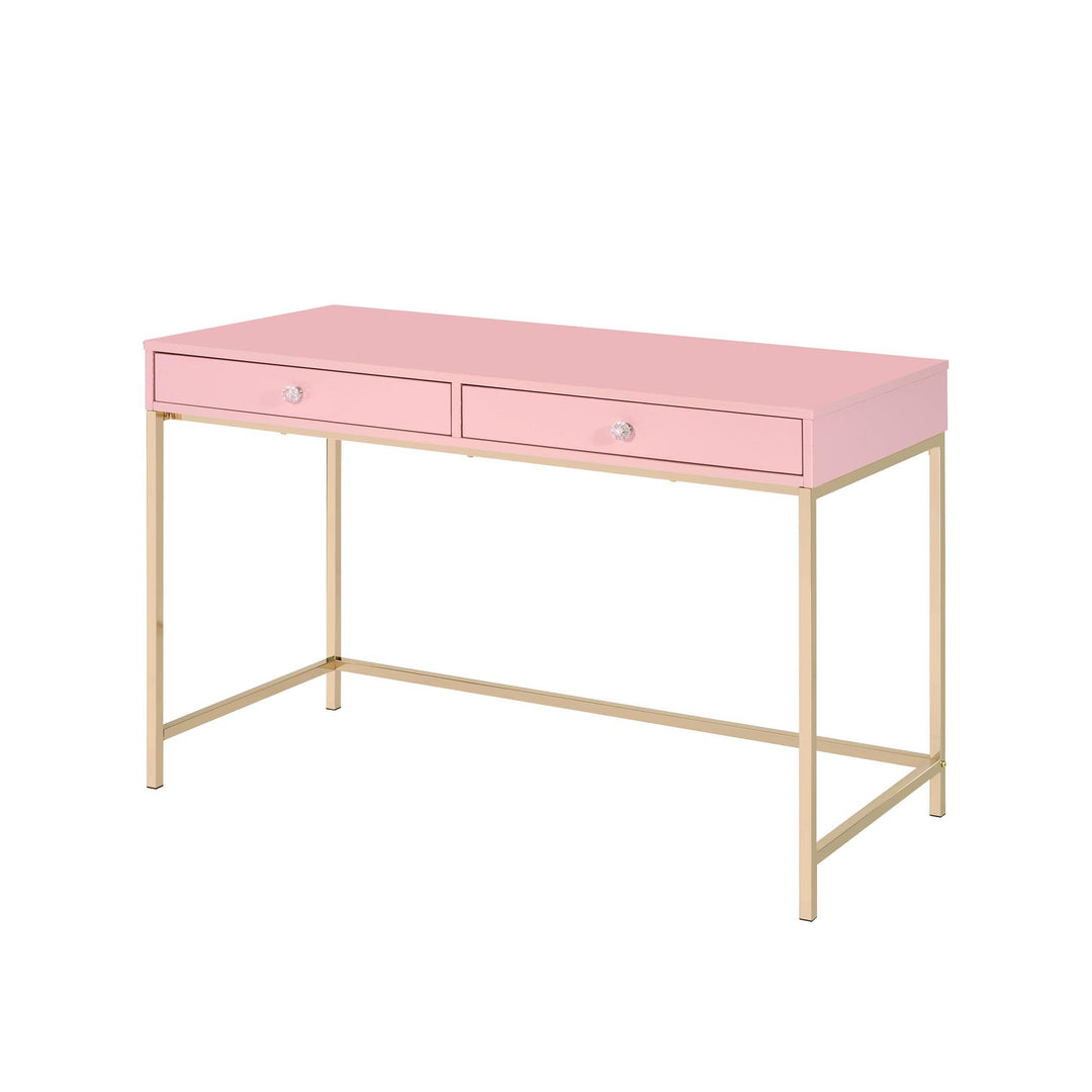 large writing desk with  2 drawers - Pink